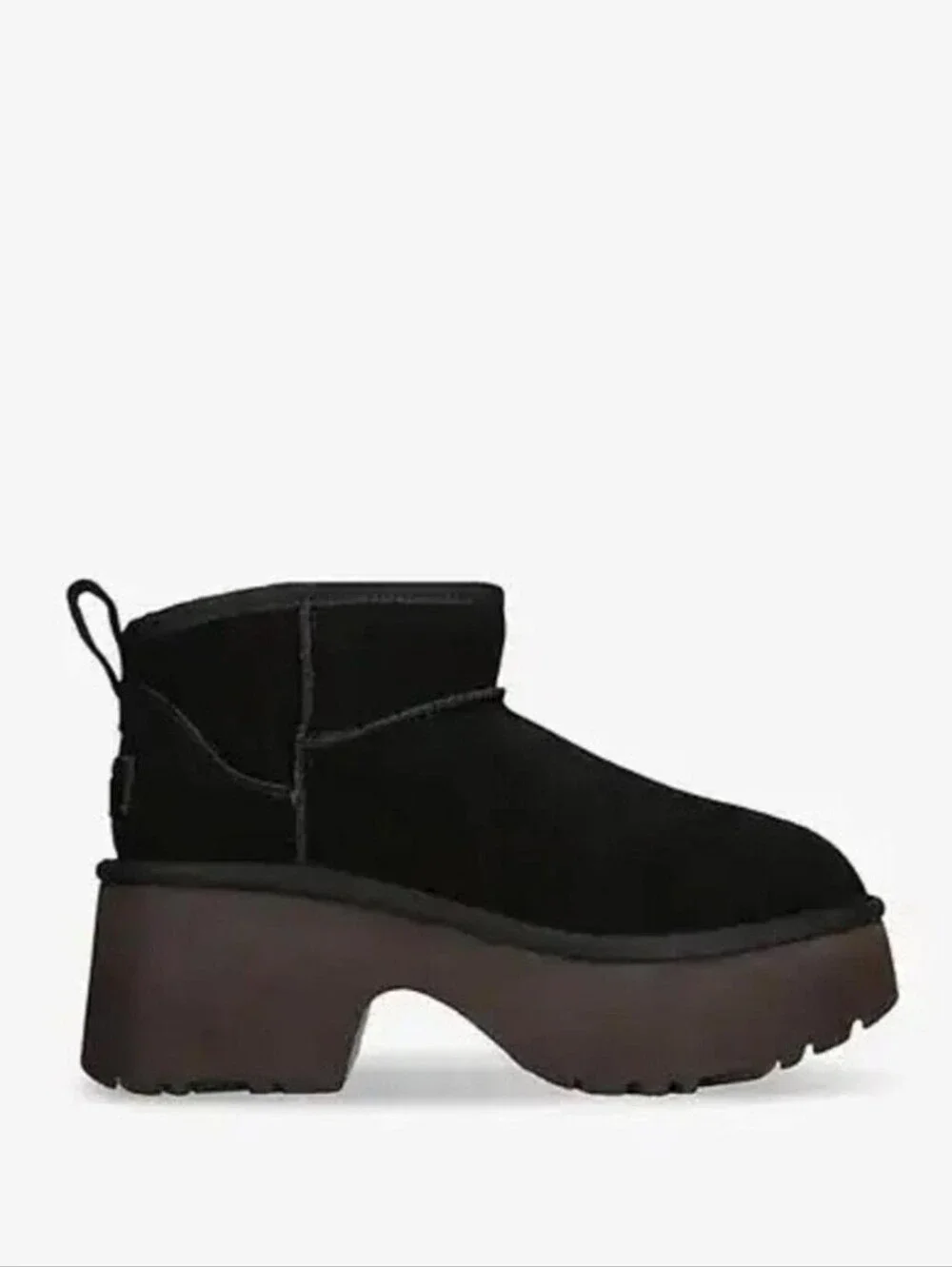 UGG Black Classic Ultra Mini New Heights Shearling Boots Women's Size 9